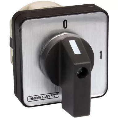 TRACON TK-259/2 Kézikapcsoló, BE-KI 400V, 50Hz, 25A, 2P, 7,5kW, 48×48mm, 90°