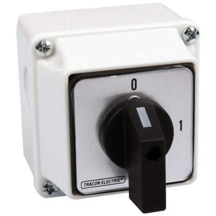   TRACON TK-329/3T Tokozott kézikapcsoló, BE-KI 400V, 50Hz, 32A, 3P, 11kW, 64×64mm, 90°, IP44