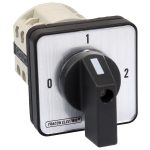 TRACON TKB-259/3 Választókapcsoló, 0-1-2 400V, 50Hz, 25A, 2×3P, 7,5kW, 48×48mm, 90°