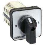 TRACON TKB-259/4 Választókapcsoló, 0-1-2 400V, 50Hz, 25A, 2×4P, 7,5kW, 48×48mm, 90°