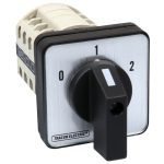   TRACON TKB-636/4 Választókapcsoló, 0-1-2 400V, 50Hz, 63A, 2×4P, 18,5kW, 64×64mm, 60°