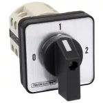   TRACON TKB-639/3 Választókapcsoló, 0-1-2 400V, 50Hz, 63A, 2×3P, 18,5kW, 64×64mm, 90°