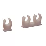   TRACON TKCP-14-15/2 Pattintható kábel- és csőrögzítő, tiplivel+csavarral, fehér 2×(d=14-15mm), PP