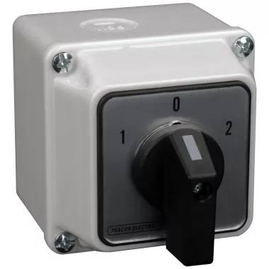 TRACON TKM-32/NT65 Tokozott közvetlen irányváltó motorkapcsoló, 1-0-2 400V, 50Hz, 32A, 11kW, 64×64mm, IP65