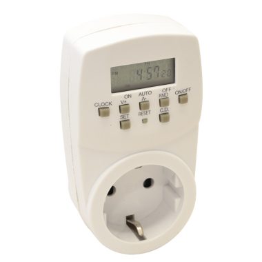 TRACON TKO-DHE Dugaszolható elektronikus kapcsolóóra, heti 230V, 16A, IP20