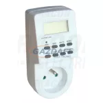   TRACON TKO-DHEF Dugaszolható elektronikus kapcsolóóra, heti,csapos aljzattal 230V, 16A, IP20