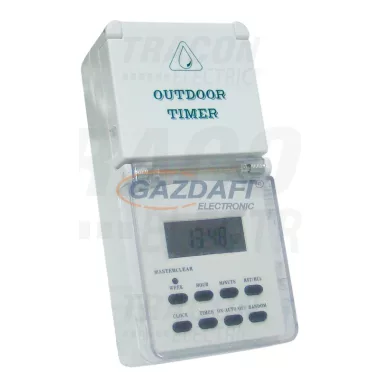 TRACON TKO-DHEV Dugaszolható elektronikus kapcsolóóra, heti 230V, 16A ,IP44