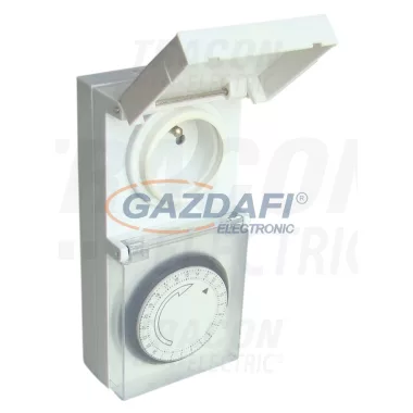 TRACON TKO-DNVF Dugaszolható napi kapcsolóóra, elektromechanikus, csapos 230V, 16A, IP44