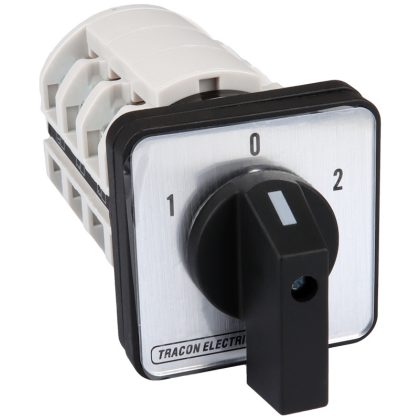   TRACON TKV-126/3 Választókapcsoló, 1-0-2 400V, 50Hz, 125A, 2×3P, 30kW, 88×88mm, 60°