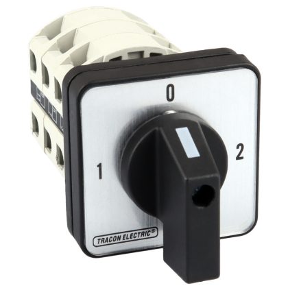 TRACON TKV-209/3 Választókapcsoló, 1-0-2 400V, 50Hz, 20A, 2×3P, 5,5kW, 48×48mm, 90°