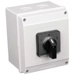   TRACON TKV-256/3T65 Tokozott választókapcsoló, 1-0-2 400V, 50Hz, 25A, 2×3P, 7,5kW, 48×48mm, 60°, IP65