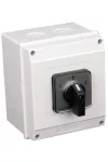 TRACON TKV-256/4T65 Tokozott választókapcsoló, 1-0-2 400V, 50Hz, 25A, 2×4P, 7,5kW, 48×48mm, 60°, IP65