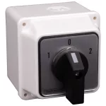   TRACON TKV-326/3T65 Tokozott választókapcsoló, 1-0-2 400V, 50Hz, 32A, 2×3P, 11kW, 64×64mm, 60°, IP65