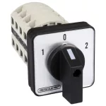   TRACON TKV-326/4 Választókapcsoló, 1-0-2 400V, 50Hz, 32A, 2×4P, 11kW, 64×64mm, 60°