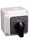 TRACON TKV-326/4T Tokozott választókapcsoló, 1-0-2 400V, 50Hz, 32A, 2×4P, 11kW, 64×64mm, 60°, IP44