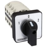 TRACON TKV-636/4 Választókapcsoló, 1-0-2 400V, 50Hz, 63A, 2×4P, 18,5kW, 64×64mm, 60°