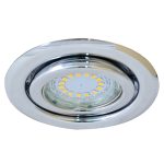 TRACON TLC-6C Beépíthető lámpatest spot fényforrásokhoz, króm max.50W, MR16, D=97mm, 30°