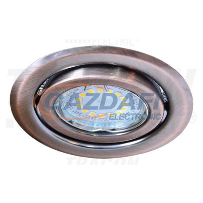 TRACON TLC-6MR Beépíthető lámpatest spot fényforrásokhoz, matt réz max.50W, MR16, D=97mm, 30°