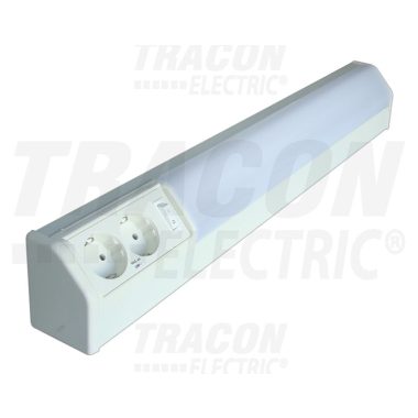 TRACON TLFL-10 Fénycsöves lámpatest dupla dugaszolóaljzattal 230V, 50Hz, T8, G13, 10W, 10A, EEI=A
