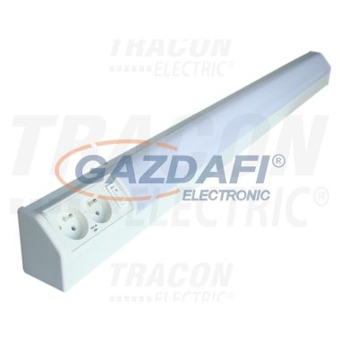 TRACON TLFL-30F Fénycsöves lámpatest dupla csapos dugaszolóaljzattal 230V, 50Hz, T8, G13, 30W, 10A, EEI=A