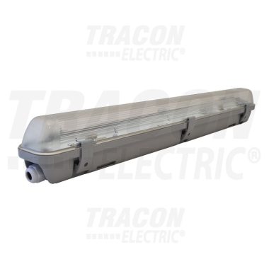 TRACON TLFV-118E Fluorescent protected luminaire with electronic ballast 230V, 50Hz, T8, G13, 1 × 18 W, IP65, ABS / PC, A2, EEI = A
