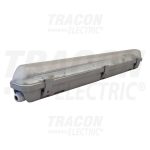   TRACON TLFV-158E Fénycsöves védett lámpatest elektronikus előtéttel 230V, 50Hz, T8, G13, 1×58 W, IP65, ABS/PC, A2, EEI=A