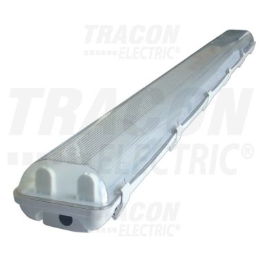 TRACON TLFV-158M Fénycsöves védett lámpatest magnetikus előtéttel 230V, 50Hz, T8, G13, 1×58 W, IP65, ABS/PC, B2, EEI=A