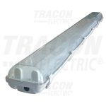   TRACON TLFV-218E Fénycsöves védett lámpatest elektronikus előtéttel 230V, 50Hz, T8, G13, 2×18 W, IP65, ABS/PC, A2, EEI=A