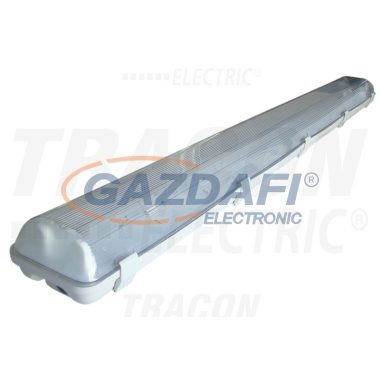 TRACON TLFV-236M Fénycsöves védett lámpatest magnetikus előtéttel 230V, 50Hz, T8, G13, 2×36 W, IP65, ABS/PC, B2, EEI=A