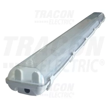 TRACON TLFV-258M Fénycsöves védett lámpatest magnetikus előtéttel 230V, 50Hz, T8, G13, 2×58 W, IP65, ABS/PC, B2, EEI=A
