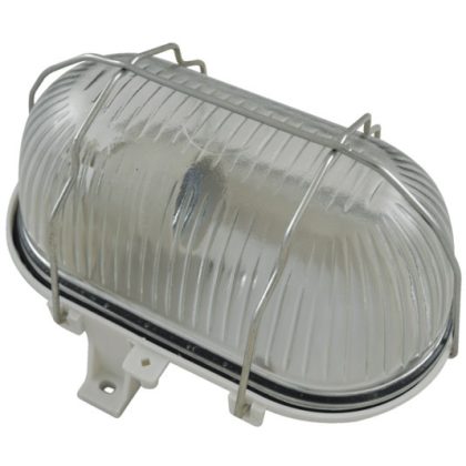 TRACON TLH-08S Műanyag hajólámpa, ovális, fehér 230 V, 50Hz,E27,max.60W,IP44,class II