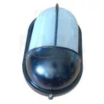   TRACON TLH-14FF Fém hajólámpa, ovális, fekete, félig takart, függőleges 230V, 50Hz, E27, max.100W, IP44, EEI=A++, A+, A, B, C, D, E