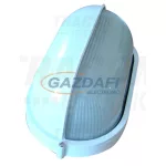   TRACON TLH-14FW Fém hajólámpa, ovális, fehér, félig takart, vízszintes 230V, 50Hz, E27, max.100W, IP44, EEI=A++, A+, A, B, C, D, E