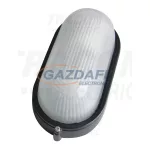   TRACON TLH-14RN Fém hajólámpa, ovális, fekete, rács nélkül 230V, 50Hz, E27, max.100W, IP44, EEI=A++, A+, A, B, C, D, E