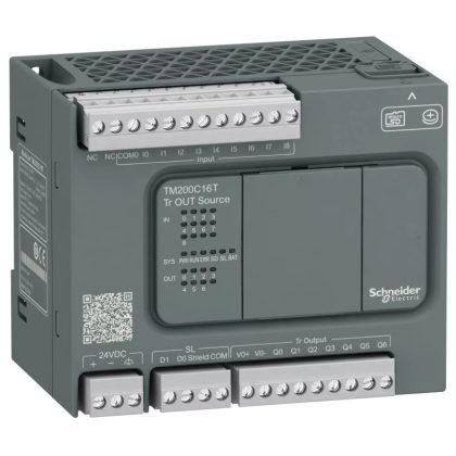   SCHNEIDER TM200C16T Modicon M200 Easy PLC, 16 I/O1xRS485, tranzisztoros kimenet (source), 24 VDC