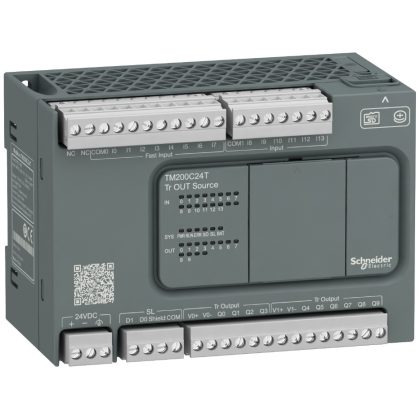   SCHNEIDER TM200C24T Modicon M200 Easy PLC, 24 I/O1xRS485, tranzisztoros kimenet (source), 24 VDC