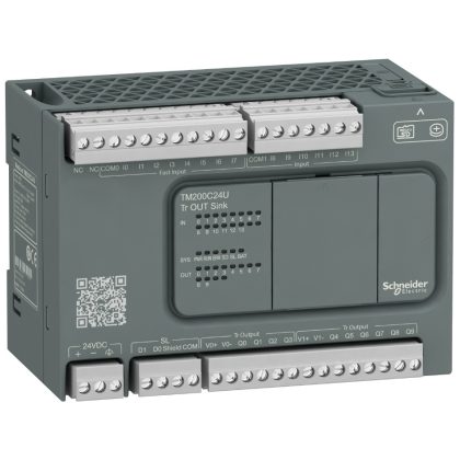   SCHNEIDER TM200C24U Modicon M200 Easy PLC, 24 I/O1xRS485, tranzisztoros kimenet (sink), 24 VDC