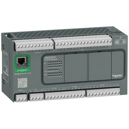 SCHNEIDER TM200CE40T Modicon M200 Easy PLC, 40 I/O1xRS485, 1xEthernet, tranzisztoros kimenet (source), 24 VDC