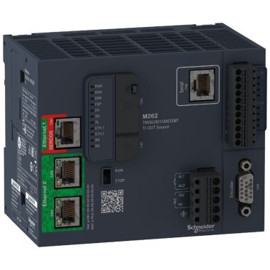 SCHNEIDER TM262M15MESS8T Modicon M262 mozgásvezérlő PLC, 8 I/O, 1 incr/SSI enkóder be, max. 4 tengely, 1xSercos, 2xEth/IP, 1xRS232/RS485