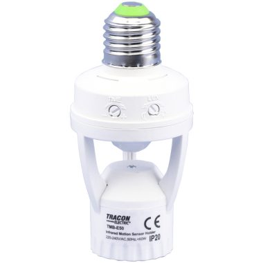 TRACON TMB-E50 Mozgásérzékelő adapter, infra, E27 foglalatba 230V, 50Hz, 120°, max. 6m, 10