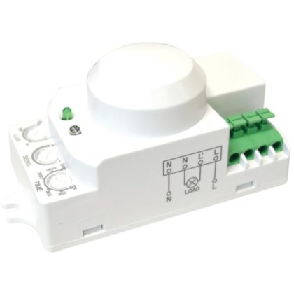   TRACON TMB-L01G Mozgásérzékelő, mikrohullámú, lámpába 230 VAC, 5, 8 GHz, 360°, 1-8 m, 10 s-12 min, 3-2000lux