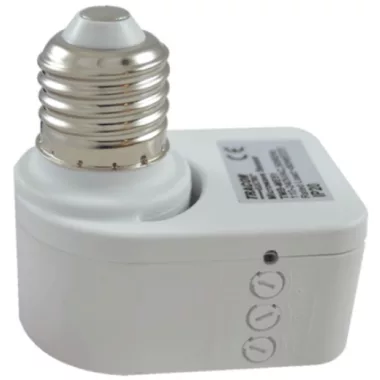 TRACON TMB-ME51 Mozgásérzékelő adapter, mikrohullámú E27, foglalatba 230 VAC, 5,8 GHz, 360°, 1-5 m, 10 s-12 min, 3-2000 lux