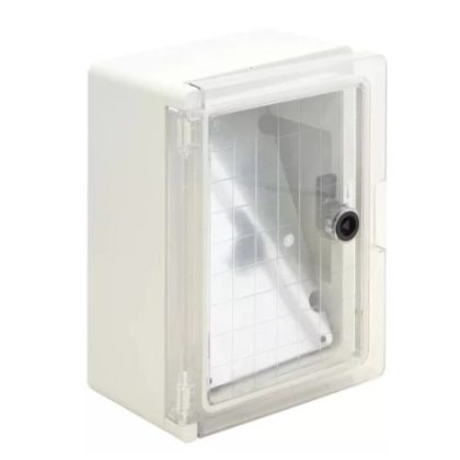   TRACON TME282113T Műanyag elosztószekrény átlátszó ajtóval H×W×D=280×210×130mm, IP65, IK08, 1000V AC/DC, RAL7035