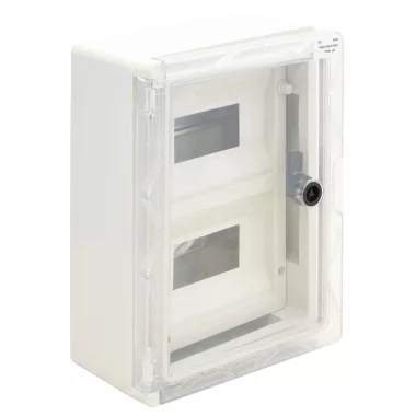 TRACON TME332513MT Dulap de distribuție din plastic cu ușă transparentă mascată 2 × 9mod, H × L × D = 330 × 250 × 130mm, IP65, IK08, 1000V AC / DC