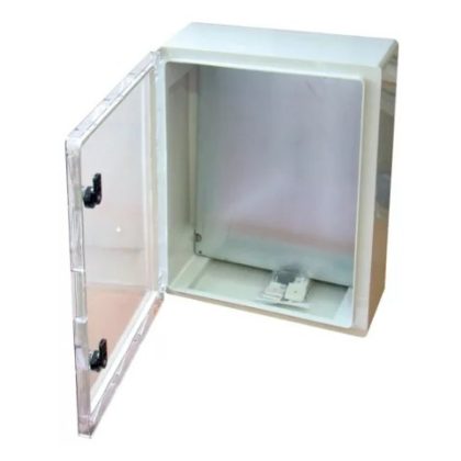  TRACON TME403017T Műanyag elosztószekrény átlátszó ajtóval H×W×D=400×300×165mm, IP65, IK08, 1000V AC/DC, RAL7035