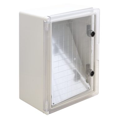 TRACON TME403020T Cutie de distribuție din plastic cu ușă transparentă H × L × D = 400 × 300 × 195mm, IP65, IK08, 1000V AC / DC, RAL7035