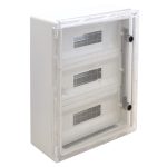   TRACON TME504018MT Cutie de distribuție din plastic cu ușă transparentă mascată 3 × 17 mod, H × L × D = 500 × 400 × 175mm, IP65, IK08, 1000V AC / DC