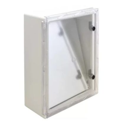   TRACON TME504018T Műanyag elosztószekrény átlátszó ajtóval H×W×D=500×400×175mm, IP65, IK08, 1000V AC/DC, RAL7035