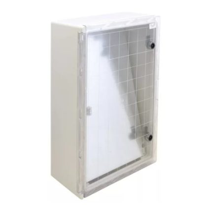   TRACON TME604020T Műanyag elosztószekrény átlátszó ajtóval H×W×D=600×400×200mm, IP65, IK08, 1000V AC/DC, RAL7035