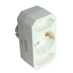 TRACON TNF2/1 Többférőhelyes átalakító csatlakozó, francia kivitelű, fehér 2/1×EURO/SCHUKO